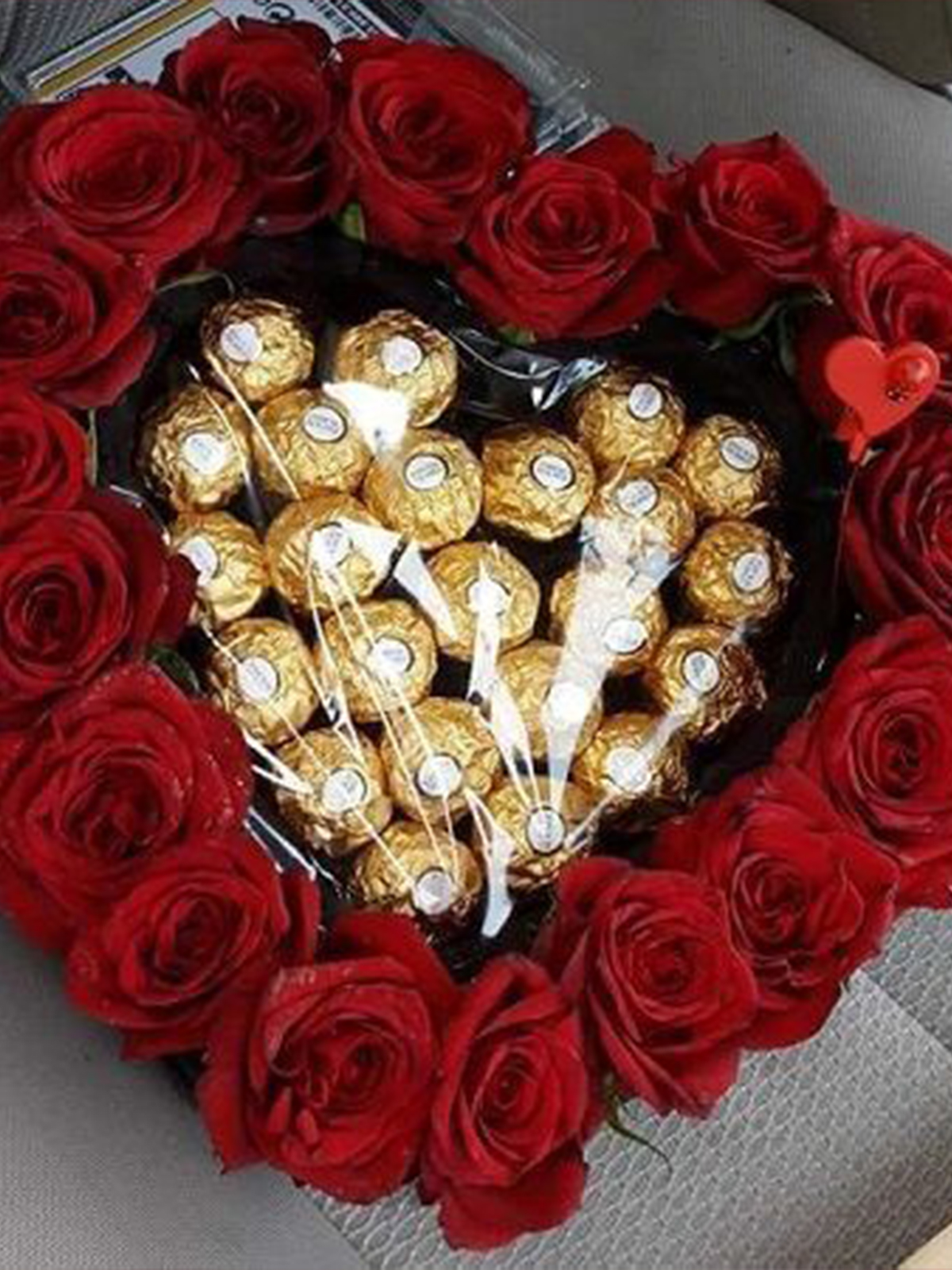 Heart-Shaped Ferrero Bouquet